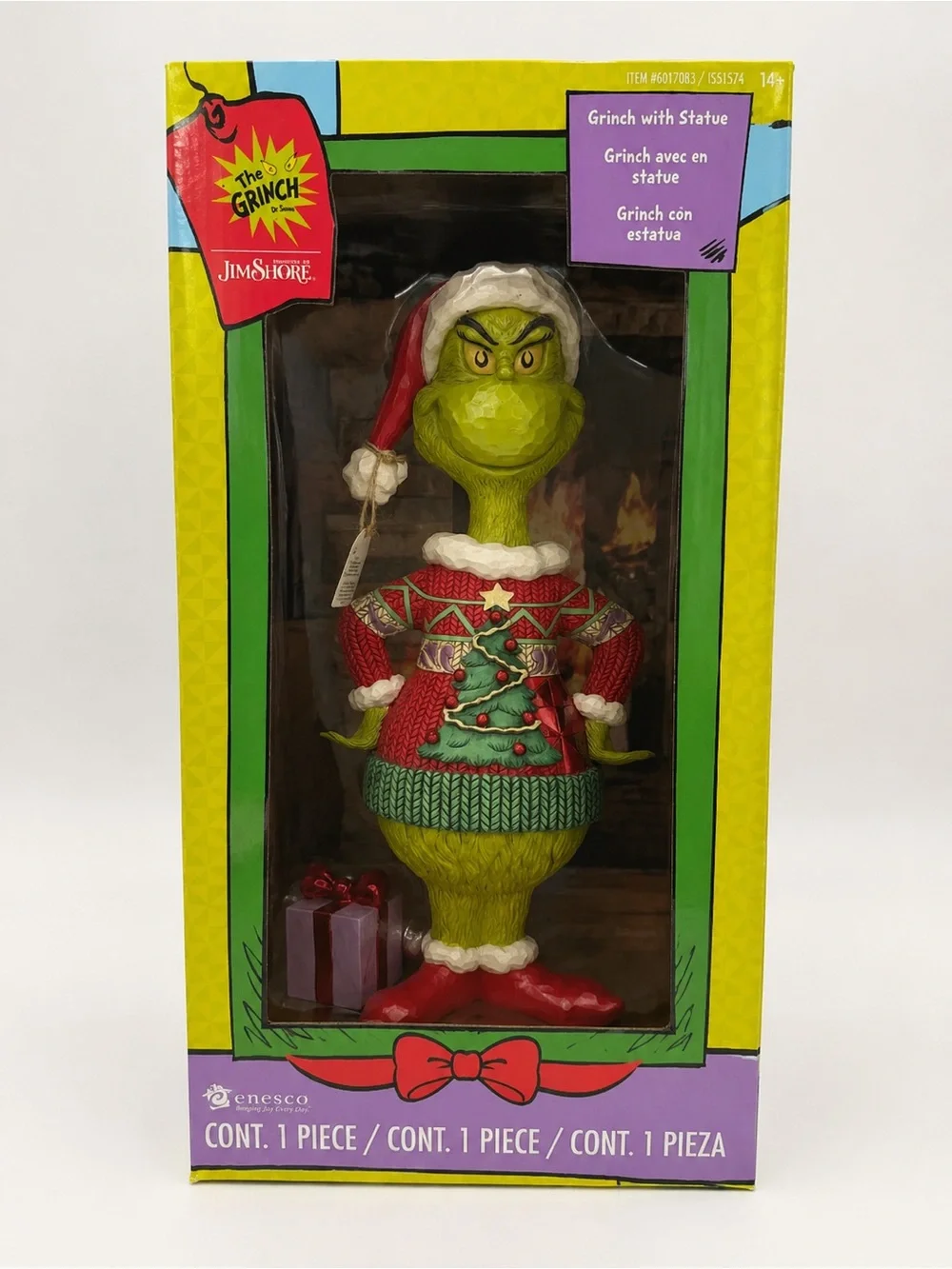 Jim Shore Grinch Holiday Figure - Green, Red, White